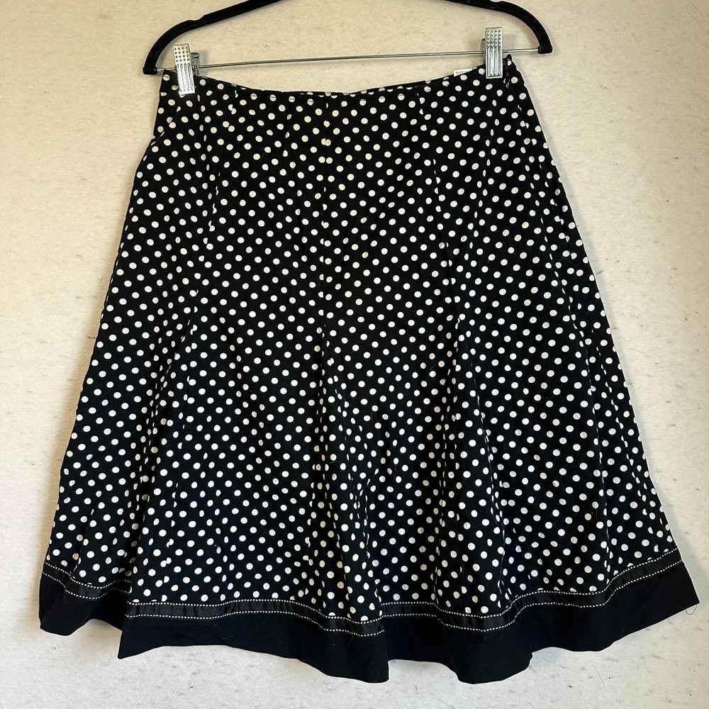 Cato skirt sz 10 black white polka dot flare swing cotton retro pin up